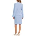 thumbnail image 3 of Conjuntos de falda para mujer INSPIRE CHIC, traje sin cuello, blazer y faldas lápiz, 2 piezas, atuendos elegantes, azul cielo M, 3 of 6