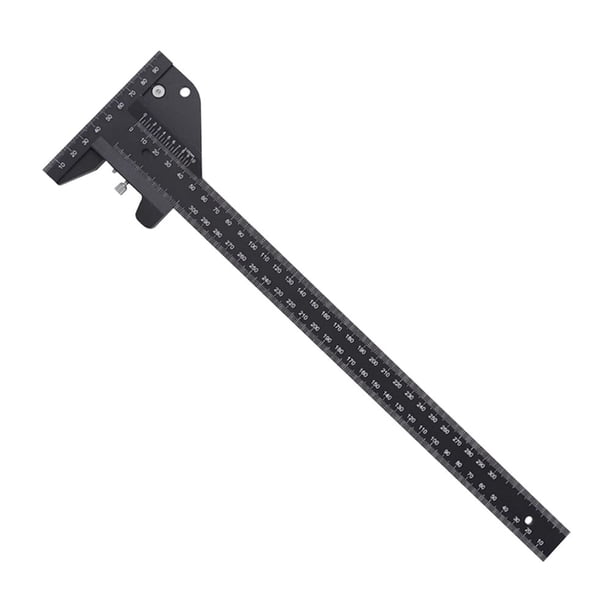 Calibrador de marcado múltiple de aleación de aluminio, herramientas de medición de trazado cuadrado en T, medidor de límite extraíble, marca de carpintero, regla en T, herramienta de medición Fivean unisex