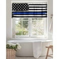 thumbnail image 3 of Patriotic Thin Blue Line Flag Kitchen Valances for Windows Police Enforcement Valance Curtains&nbsp; for Kitchen /Living Room/Bedroom/ Bathroom Decor, 54"x18 " ,Rod Pocket 1 Panel,, 3 of 7