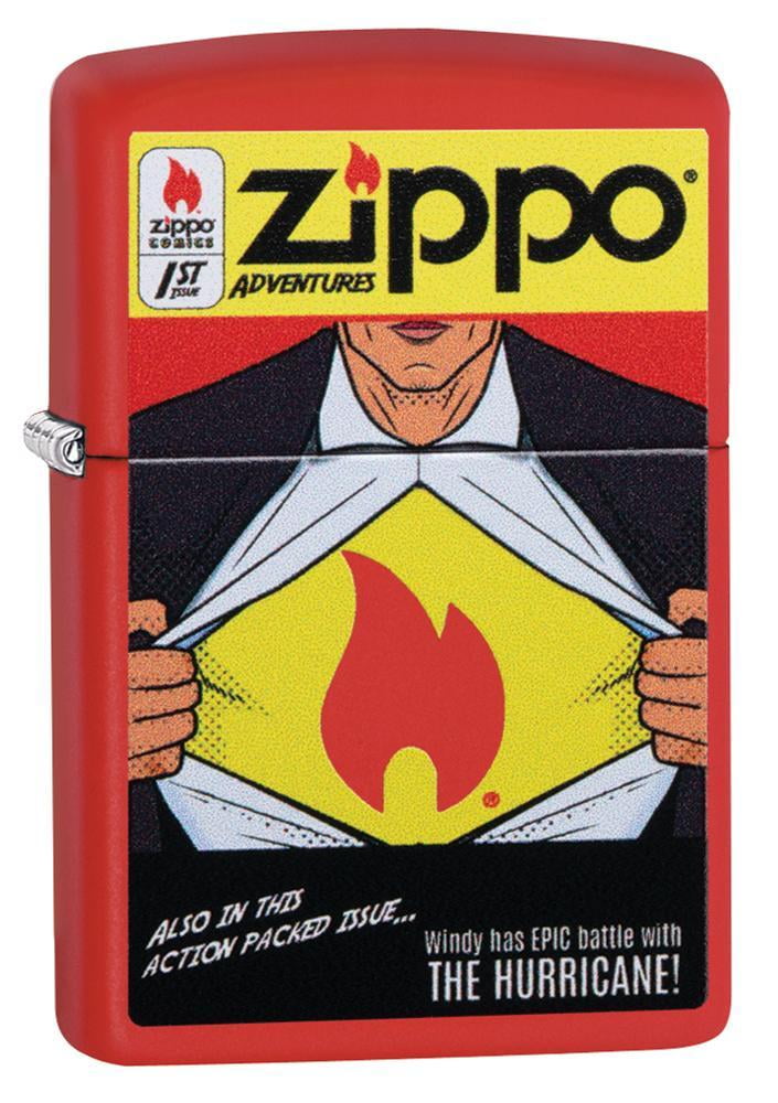 smukke Pelmel snap Zippo Comic Red Matte Pocket Lighter - Walmart.com