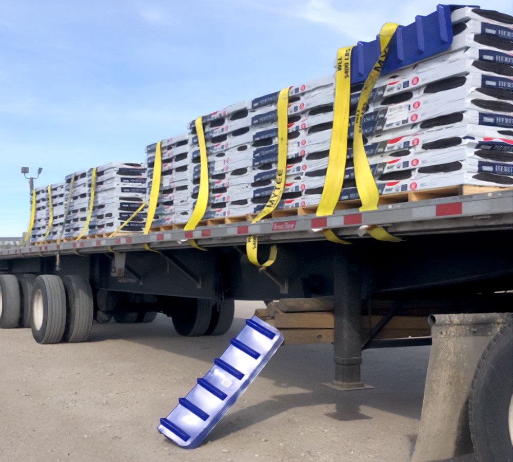 10 Pack Blue Flatbed Edge Protectors - 8" x 8" x 36" |  V Shaped Winch Ratchet Straps Plastic Corner Protector for Flatbed Cargo Load