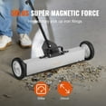 thumbnail image 5 of VEVOR 24" Magnetic Sweeper with Wheels, 50 lbs Rolling Magnetic Sweeper Quick Release Latch & Adjustable Long Handle, Magnetic Pickup Tool to Pick Up Nails, 5 of 9