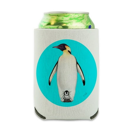 

Penguin and Baby Chick Nestling Can Cooler - Drink Sleeve Hugger Collapsible Insulator - Beverage Insulated Holder