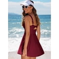 thumbnail image 5 of DOKOTOO Women's Swim Dress Removable Pad One Piece Swimsuit Modest Bathing Suits Swimdress with Shorts, 5 of 11
