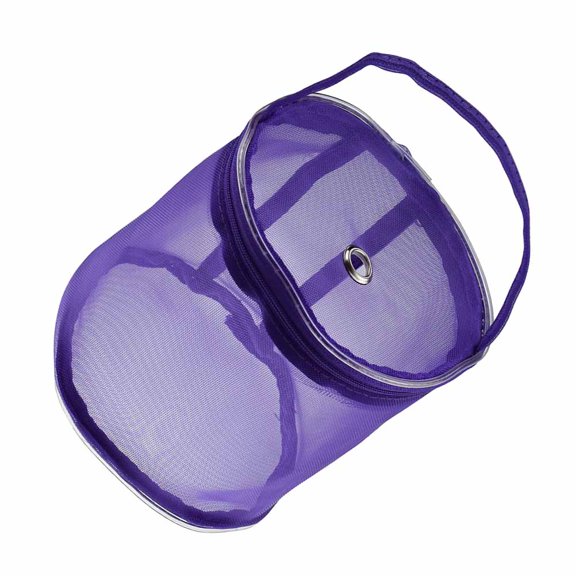 YUYUETIME Crochet Mesh Storage Bag Purple For Knitting Tools Travel 1Pack