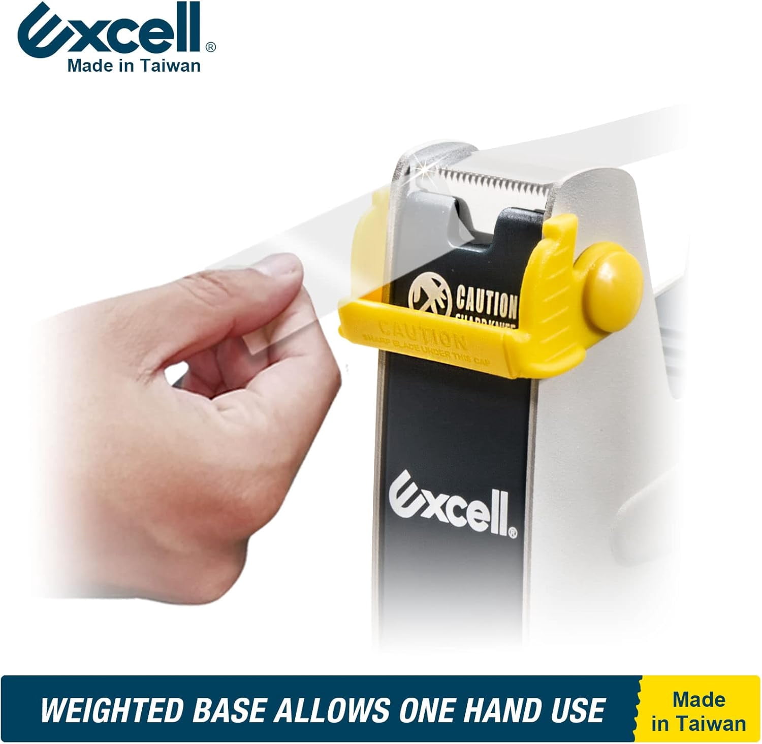 Excell Heavy Duty Steel Desk Tape Dispenser (1" Wide) with Safety Blade Cover, Desk Top Dispenser for Home,Office, Shop, Retail Store and Warehouse Wrapping Purpose