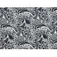 thumbnail image 2 of Zelouf Scroll Abstract Print On Charmeuse  , Sewing, DIY, Crafts Fabric by the Yard, Black/ivory, 20 Yard, 2 of 2