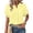 Yellow A, variant on Blouses for Women Summer V Neck Short Sleeve Button Down Shirts Business Casual Tops Women's Clothing