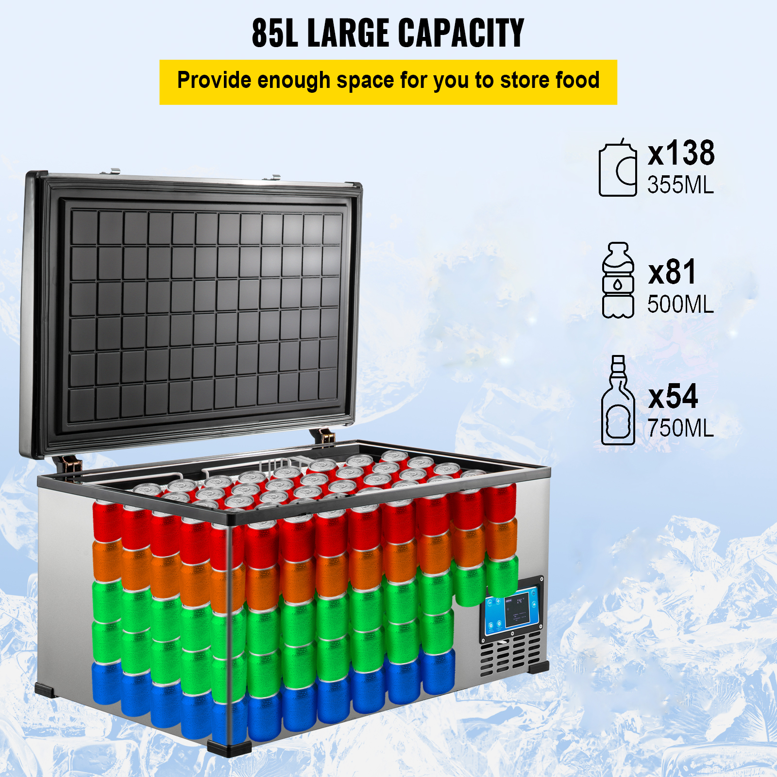 BENTISM Car Refrigerator, 40Qt/38L, 12v Portable Freezer with Dual Zone, 12/24V DC & 110-240V AC Electric Compressor Cooler w/ -4-68 Cooling Range, for Car Truck Vehicle RV Boat Outdoor & Home use