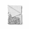 thumbnail image 2 of Ecuador Soft Flannel Fleece Blanket, Infographic Outline Doodle Country Map with Landmarks with City Names, Cozy Plush for Indoor and Outdoor Use, 70" x 90", Charcoal Grey and White, by Ambesonne, 2 of 6