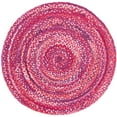 thumbnail image 2 of SAFAVIEH Braided Calvin Transitional Cotton Reversible Area Rug, Pink/Fuchsia, 3' x 3' Round, 2 of 11