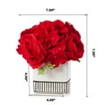 thumbnail image 2 of Enova Home Mixed Artificial Hydrangea and Rose Silk Flowers Arrangement in White Ceramic Pot (Red), 2 of 2