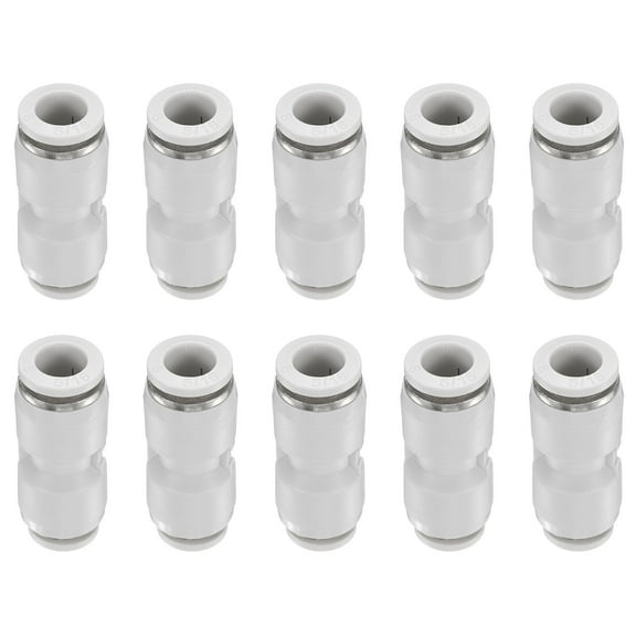 10pcs 5/16" x 1/4" Pneumatic Push to Connect Fittings Straight Union, White
