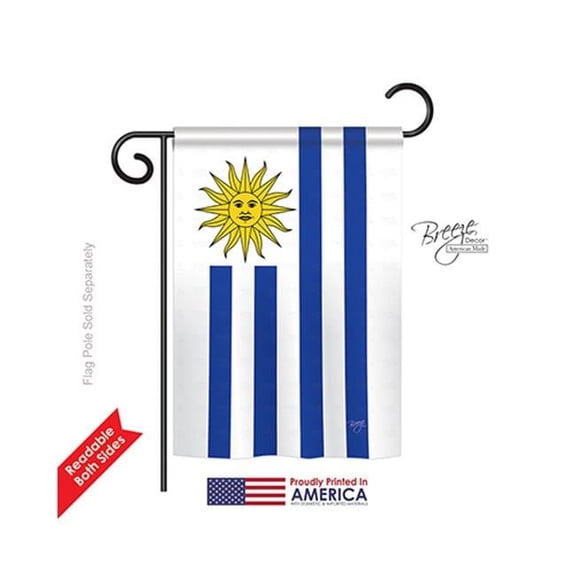 Breeze Decor 58162 Uruguay 2-Sided Impression Garden Flag - 13 x 18.5 in.