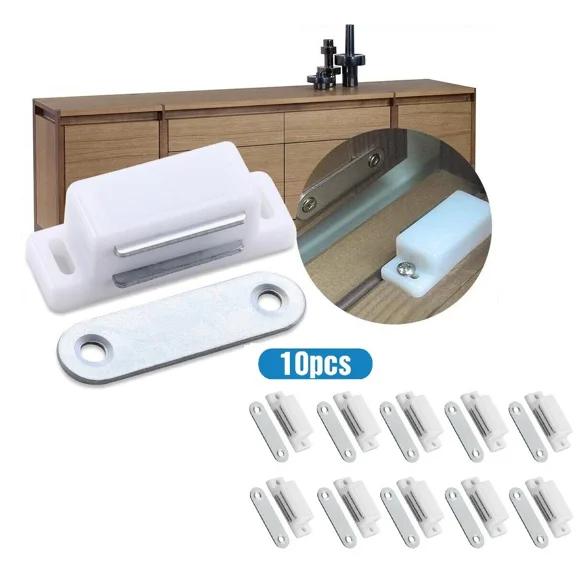 10Pcs Magnetic Door Catches Kitchen Cupboard Wardrobe Cabinet Latch Catch Holder