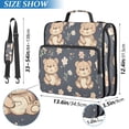 thumbnail image 2 of 3 Ring Zipper Binder with Shoulder Strap Waterproof Trapper Keeper 2 Inch D-Ring 500 Sheets Capacity Cute Teddy Bear and Flower, 2 of 7