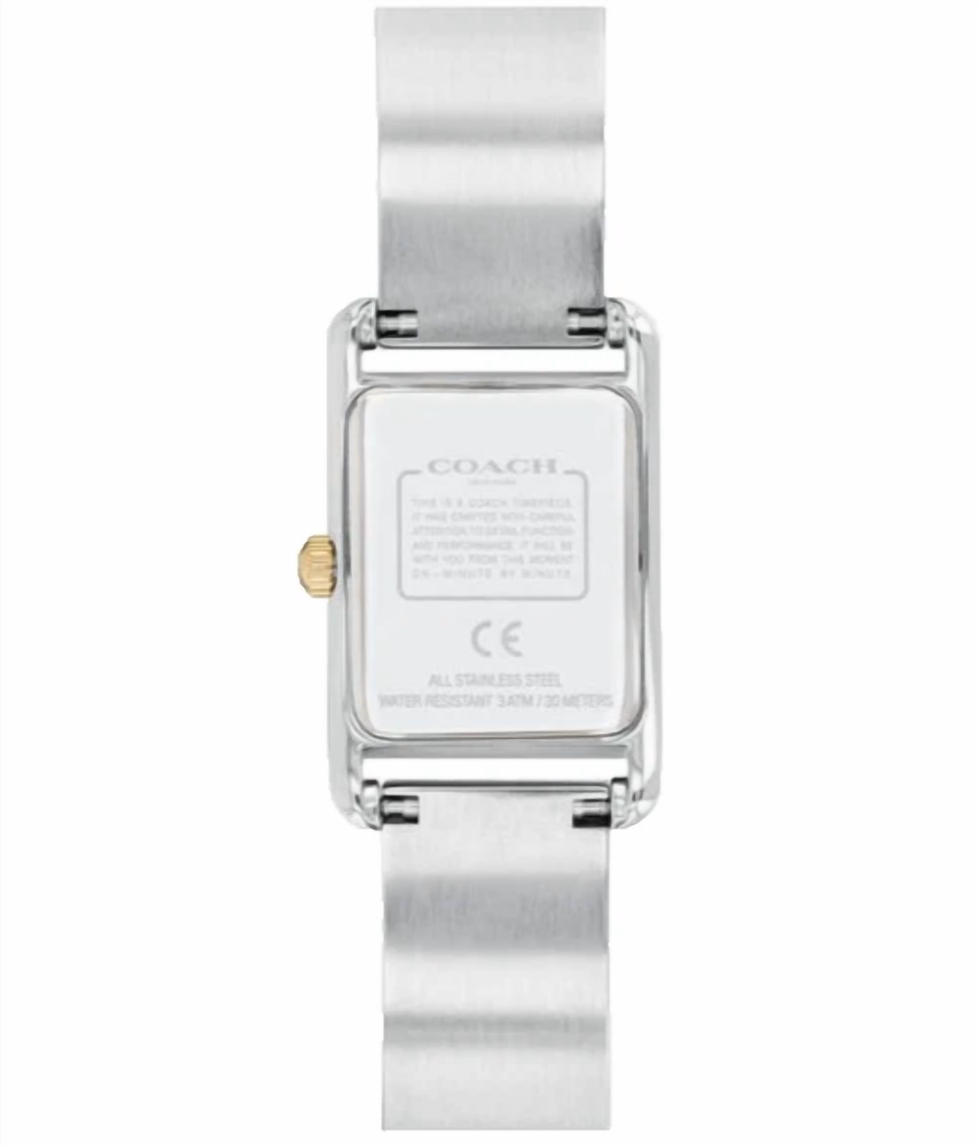 Coach Allie 14503381 Silver White Logo Dial Two Tone Bangle Womens Watch