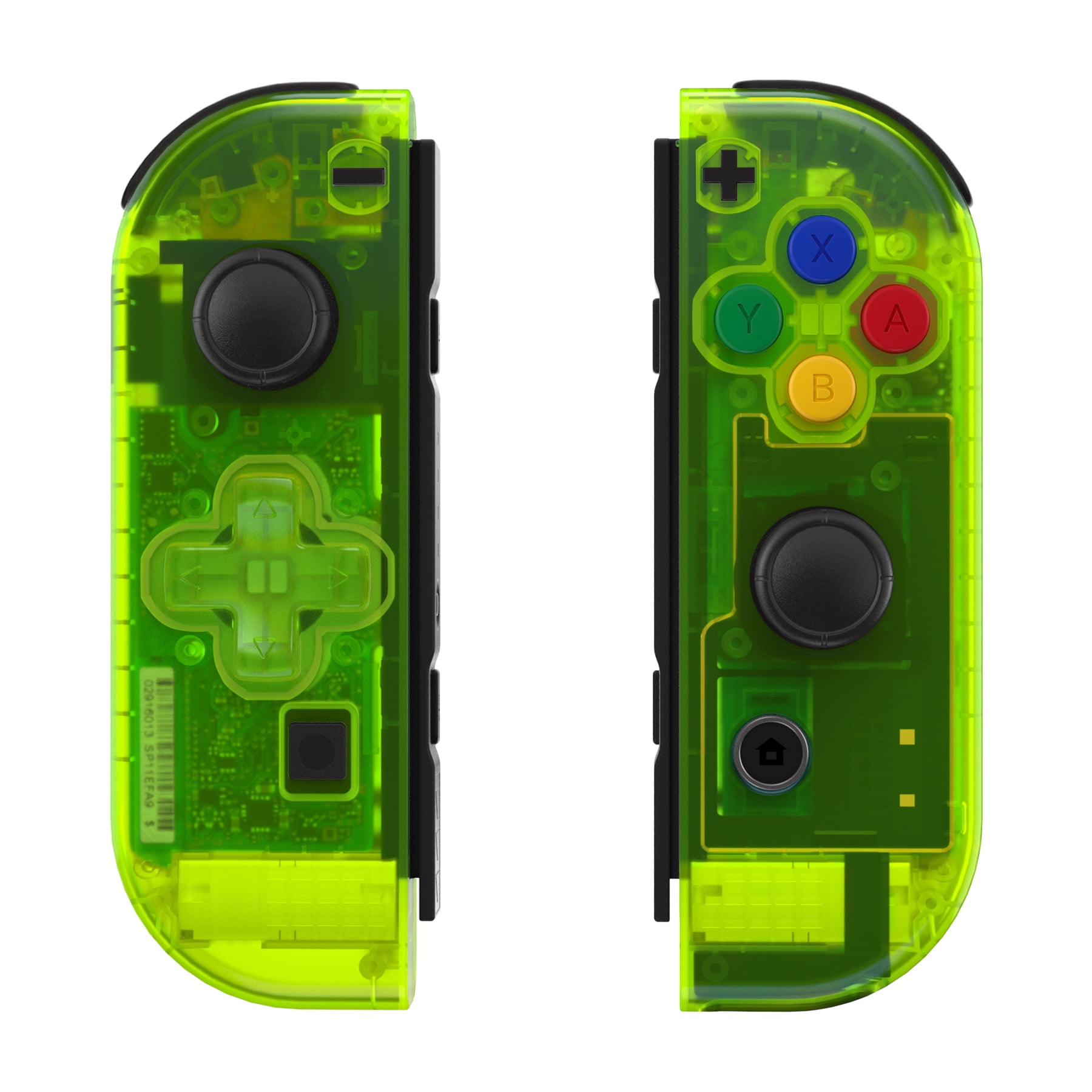 eXtremeRate Clear Lime Green Joycon Handheld Controller Housing (DPad