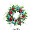 thumbnail image 3 of PALIFEUR 4th of July Wreath, 15.75 Inch Patriotic Wreaths for Front Door, Artificial Floral Spring Wreaths Decorations for Memorial Day Independence Day Veterans Day, Red Blue White, 3 of 6