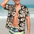 thumbnail image 4 of Picia Retro Hydrangeas Gentle Cotton Regular Fit Short Sleeve Casual Hawaiian Shirt for Men-Small, 4 of 8