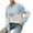 Light Blue, variant on Herrnalise Women's Knitted Crop Tops Color Blocking Loose Knit Sweater Round Neck Sweater Pullover Jumper Sweaters