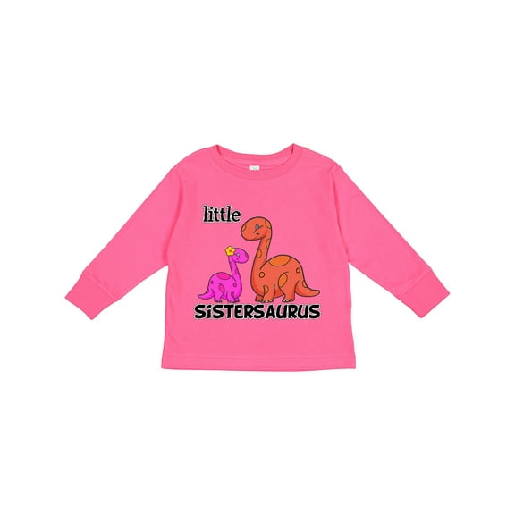 Inktastic Little Sistersaurus Girls Long Sleeve Toddler T-Shirt