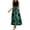 Dark Green, variant on Women's Summer Crew Neck Sleeveless Maxi Dress Circle Leaf Print High Waist Drawstring Tier Ruffle Loose Long Casual Skirt with Side Pockets