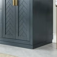 thumbnail image 4 of Gazsi 60" Double Bathroom Vanity Set in Charcoal Blue with Grain White Composite Stone Countertop without Mirror, 4 of 9