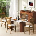 thumbnail image 2 of Costway Wood Dining Chairs Set of 4 Fabric Upholstered Side Chairs with Rubber Wood Frame, 2 of 8