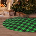 thumbnail image 2 of Cauagu 30" Christmas Tree Skirt Buffalo Plaid Green Black Pattern Christmas Tree Decorations Tree Mat for Xmas Decorations Occasion Holiday Home Decor -30", 2 of 7
