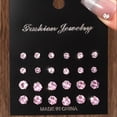 thumbnail image 1 of 12 pares de aretes decorativos de circonita lujosos, simples, brillantes y cuidadosos son adecuados para regalos a fiestas y parejas., 1 of 5