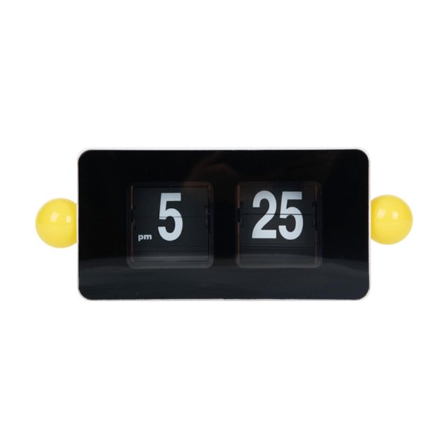 Página automática de mesa de mesa automática Página automática Turning Creative Home Decor Ornament Digital Display para el dormitorio de la sala de Amarillo negro