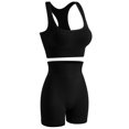 thumbnail image 4 of Stamzod Yoga Sweatsuits Women 2 Piece Outfit Summer Slim Fit Tank Tops and High Waist Shorts Set Casual Workout Gym Sweat Sets Women Activewear Black XL, 4 of 9