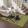 thumbnail image 3 of Area Rugs 3'x5', Black Cats Halloween Carpet Runner Indoor Outdoor Rugs Home Decor Aesthetic, Green Botanical Horror Non Slip Mats Washable Accent Rug for Living Room Bedroom, 3 of 8