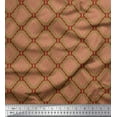 thumbnail image 1 of Soimoi Modal Satin Fabric Flamingo & Moroccan Damask Print Fabric by Yard 42 Inch Wide, 1 of 3