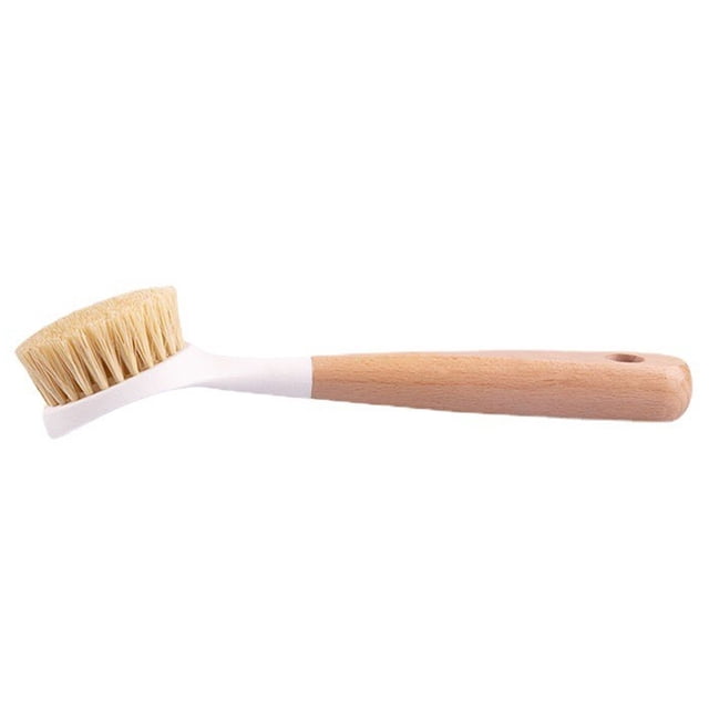 Cepillo para platos Be Good Kitchen con mango de madera de haya: estropajo para platos con mango largo y cerdas resistentes