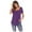 Purple, variant on ALLLIST Womens Tops Clearance Under $10 Black Scoop Neck Solid Short Sleeve Button T-Shirts Spring Blouse L