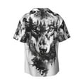 thumbnail image 5 of KLL Majestic Wolf Landscape Print Men's Shirt Short Sleeve Button Down Summer Cuba Beach Shirts- 3X-Large, 5 of 5