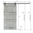 thumbnail image 2 of Essencaliy 42in x84in Solid Wood Barn Door, Made-in-USA Farmhouse Interior Sliding Barn Door With 7.42ft Barndoor Hardware Kit (DIY), 2 of 5