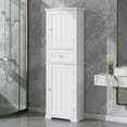 thumbnail image 7 of Tall Bathroom Storage Cabinet, 67.3 inch Freestanding Organizers Cabinet with Drawer and Adjustable Shelf for Bathroom, Living Room, Kitchen, Pantry, White, 7 of 7