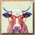 thumbnail image 3 of Epic Art 'Bespectacled Bovine I' by Victoria Borges, Acrylic Glass Wall Art, 36"x36", 3 of 7