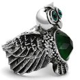 thumbnail image 3 of TK1312 - High polished (no plating) Stainless Steel Ring with Synthetic Synthetic Glass in Emerald Size 5, 3 of 3
