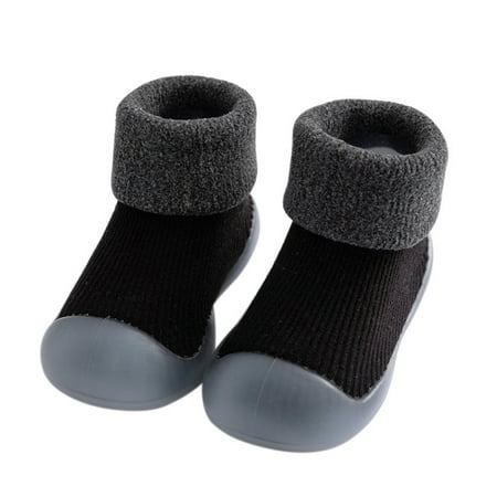 0-4T Baby Toddler Kids Thickened Socks Shoes Winter Super Warm Rubber Boots Sneakers Indoor Floor Shoes