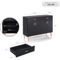 thumbnail image 3 of HOMES Inside + Out Brysin 2 Drawer Contemporary Style Buffet Server, Black/Rose Gold, 3 of 10