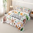 thumbnail image 3 of Catabedysis Watercolor Camping Quilt King,Cute Cartoon Bear King Coverlet Set For Boys,Multicolor,3Pcs, 3 of 7