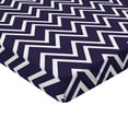 thumbnail image 2 of Ambesonne Nautical Fitted Sheet, Zig Zag Modern Pattern, Twin XL Size, Dark Purple White, 2 of 3