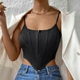 thumbnail image 2 of Beach Vacation Clothes for Women Blank Women Bodysuit Band Christmas Tops for plus Size Leather Corset Top X Bra in Tops Crop Top Workout Shirts Cropped Blank Crop Big Girls Yoga Backless Black L, 2 of 8