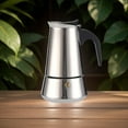 thumbnail image 2 of DEBGFS Stainless Steel Stovetop Espresso Maker  Classic Moka Pot  Manual Coffee Brewer  2-Serving Capacity  Durable for Concentrated Coffee and Latte  Non-Electric,4 Cups,Stainless Steel, 2 of 5