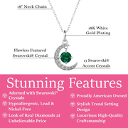 Cate & Chloe Luna May Birthstone 18k White Gold Plated Womens Necklace with Swarovski Crystal