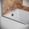 thumbnail image 2 of Ceronda 32" x 55" Frameless Pivot Fixed Bathtub Panel with CrystalTech Treated 1/4" Tempered, Clear Glass, Polished Chrome Hardware, SKU: DSD-3432-228-CH, 2 of 5